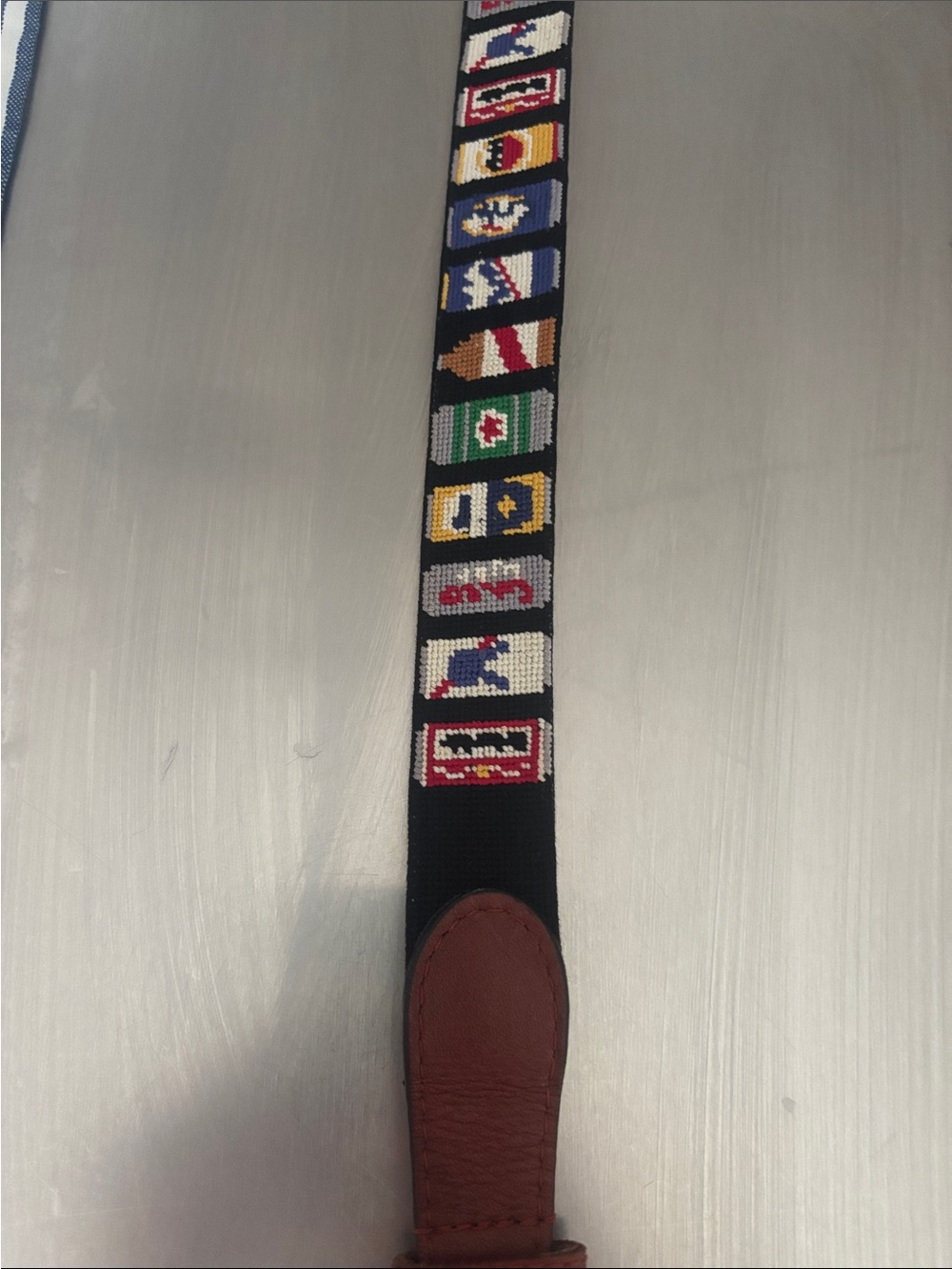 Smathers & Brandon beer cans needlepoint men’s belt
